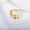 Gold, variant on Adjustable Double Branch Ring, 18k Gold Plated Copper, Simple Style, Adjustable Opening for Women
