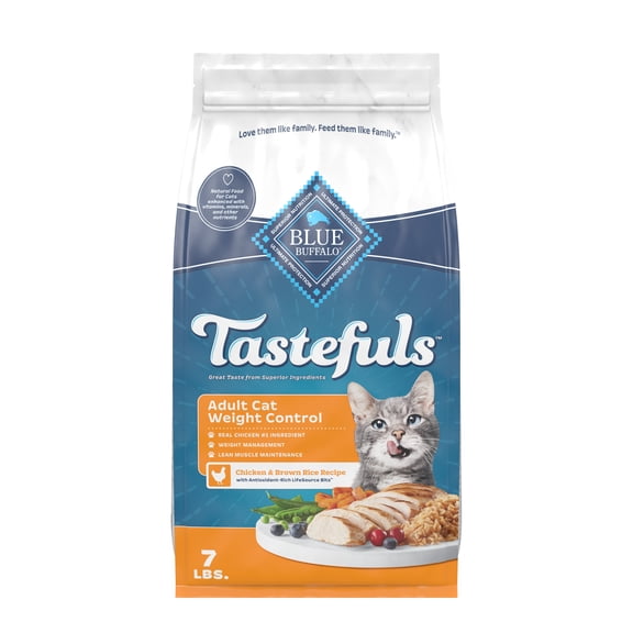 Blue Buffalo Tastefuls Natural Dry Cat Food, Weight Control, 7-lb. Bag