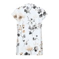 thumbnail image 7 of Echfiprom Womens White Tops Summer Dressy Casual Satin Loose Floral Casual V-Neck Blouse for Women, 7 of 7
