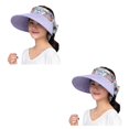 thumbnail image 4 of Jumpingount Sombrero de algodón y lino para mujer, repuesto a prueba de sol, a prueba de viento, transpirable, plegable, para viajar, gorra para Púrpura 2piezas, 4 of 6