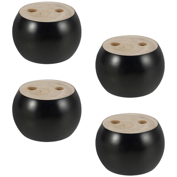 4 Pcs Wood Furniture Solid Sofa Legs Bun Feet Wooden Replacement Parts Hardware