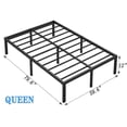 thumbnail image 2 of Marco de cama NEW JETO Metal Queen con espacio de almacenamiento negro, 2 of 9