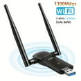 thumbnail image 2 of USB WiFi Adapter For PC: 1300Mbps Dual 5Dbi Antennas 5G/2.4G USB Wireless Network Adapter For Desktop Laptop - WiFi Dongle Supports Windows 10, 2 of 8