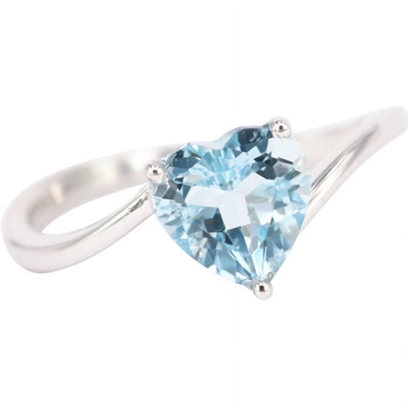 Sea Blue Heart Shape Crystal Opening Ring jewels opening crystal ring Women Bridal Wedding Hand Decoration Jewelry Gifts