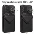 thumbnail image 3 of Allytech Galaxy A52 4G/5G Case Wallet with Cards Holder & Detachable Shoulder Strap, Ring Holder Kickstand Vintage PU Leather Shockproof Wallet Case Cover for Samsung Galaxy A52 4G/5G - Black, 3 of 14