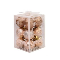 12pcs Christmas Tree Xmas Balls Christmas Tree Decorations,Bauble Hanging Ball Ornaments, Xmas Bulbs Decorations Shatterproof Ornaments for Christmas Tree New Year Party,Beige,12 Pcs,1.51",4 cm