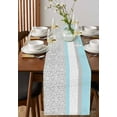 thumbnail image 2 of Table Runners 70 Inches Long Dress Scarves, Sky Blue Grey Farmhouse Coffee/Dining/Kitchen Table Decor, Holiday Table Runner, Chic Garden Floral Stripe Embroidery Design 13x70 Inch, 2 of 7