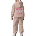 thumbnail image 5 of Uobin Kids 2 Piece Trendy Tracksuit Set Fall Winter Boys Girls Printed Hoodie Sweatpants Casual All-Match Outfit 2-13 Years, 5 of 6