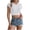 White, variant on Timegard Crop Top for Women Cap Sleeve Crewneck Slim Comfy Knit Tee Beach Casual Tops Summer Fashion
