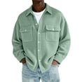 thumbnail image 2 of Top Abrigo Hombres Color Sólido Manga Larga Botón Cuello Moda Casual Verano Al Aire Libre Diario, 2 of 7