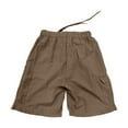 thumbnail image 5 of MIXUE Shorts For Women Summer Solid Color Elastic High Waist Drawstring With Pockets Casual Shorts Outwear,Brown,XXL, 5 of 5
