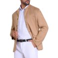 thumbnail image 4 of CHAQUETA DE TRAJE CASUAL PARA HOMBRE INSPIRE CHIC, CON CUELLO ALTO, DE UN SOLO BOTÓN, EN SEDA SUEDE, TALLA 2XL, COLOR CAQUI, 4 of 6