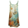 thumbnail image 5 of Underwater World Ship Coral Womens Summer Dresses Casual Sleeveless Tshirt Sundresses Vacation Beach Cover Up Dress, 5 of 8