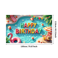 thumbnail image 3 of Colorful Design Happy Birthday Banner Beach Theme Inflatable Flamingo Tropical Flowers Pool Elements for Summer Party Beach Celebration Holiday Decor, 3 of 7