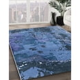 thumbnail image 3 of Ahgly Company Tapis d'Intérieur Lavables en Machine Rectangle Industriel Moderne Bleu-Fleur, 4' x 6', 3 of 7