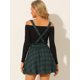 thumbnail image 5 of INSPIRE CHIC Falda De Tela Escocesa Gótica Para Mujer Faldas De Tirantes Desmontables De Cintura Alta Verde XS, 5 of 6