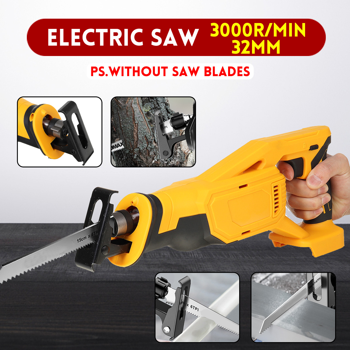 18V Cordless Reciprocating Saw Portable 