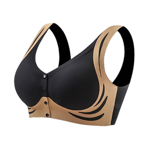 Aura Lane Womenâs Plus Size Nursing Bra Front Closure Drop Cup Maternity Bra, Anti-Droop with Side Support for Armpit Black XXL