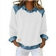 thumbnail image 5 of Craaazy Women's Casual Long Sleeved Lapel Denim Patchwork Pullover Tops Gifts, 5 of 9