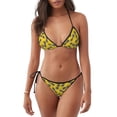 thumbnail image 1 of Bingfone Summer Pineapple Print Women's Bikini Set, Bikini Two-piece Set - High Elastic Strap Style, Beach Pool Swimsuit - Removable Chest Pad, 1 of 6