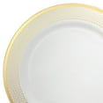 thumbnail image 3 of OCCASIONS 240 Pieces Pack,(120 Guests) Heavyweight Premium Wedding Party Disposable Plastic Plates Set -120 x 10.5'' Dinner + 120 x 7.5'' Salad / Dessert plates (Sundance White & Gold Rim), 3 of 3