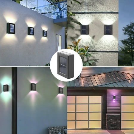 

Solar Wall Lights Waterproof Outside Decorative Up and Down Bright Lamp for Front Door Stair Path Pool Backyard Garden