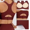 thumbnail image 3 of Sujetador deportivo de cuello alto y largo para mujer: sujetador de yoga con espalda cruzada y relleno, top corto sin mangas con sujetador incorporado, 3 of 6