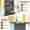 thumbnail image 4 of Gymax 5PCS Wicker Bar Table Set w/ Hidden Storage Shelves Bar Table Stools Patio, 4 of 9
