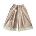 thumbnail image 2 of CheerKidz Toddler Girls' Solid Color Cute Lace Leisure Pants 1-11 Years Fashion Wide-Leg Trousers for Kids,Ideal for Summer Lightweight Comfort and Stylish Wear(Khaki,5 Years), 2 of 8