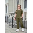 thumbnail image 5 of Arshiner Girls' Casual Sets Short Sleeve T-Shirt Top and Sweatpants with Pockets, 5 of 5