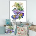 thumbnail image 2 of Birds With Purple Iris 30 in x 40 in Framed Painting Canvas Art Print, by Designart, 2 of 5