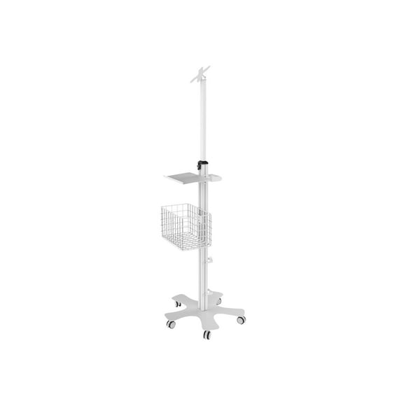 CTA Mobile Medical Floor Stand with VESA Plate with Basket, and Keyboard Tray - Cart - for tablet / keyboard - medical - metal
