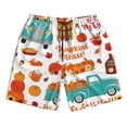 thumbnail image 3 of Uemuo Fall Pumpkins Pattern Men's Swim Trunks Hawaiian Beach Bathing Suit Swimsuits Beach Quick-Dry Shorts with Pockets-, 3 of 9