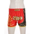 thumbnail image 2 of JanJean Kids Muay Thai Shorts Youth Boxing Kickboxing MMA Trunks Training Sports Shorts Red M/150, 2 of 7