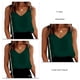 thumbnail image 5 of Camisola con cuello en V Satén Sin mangas Casual Suelta Color puro Transpirable Fibra de poliéster Top para mujer, 5 of 6
