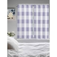 thumbnail image 3 of Purple White Buffalo Check Bedroom Curtains 63 Inches length, Farmhouse Plaid Modern Geometric Window Treatment Curtain Drapes, Rod Pocket Curtain Panels for Living Room Kitchen, 42"x63", 2 Panels, 3 of 7