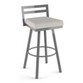 thumbnail image 1 of Amisco Derek 30.75" Polyurethane Swivel Bar Stool in Light Gray/Glossy Gray, 1 of 4
