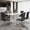 White table+Six Black chairs, variant on NYEESS Modern Dining Table Set for 6, 63" White Faux Marble Kitchen Table and 6 PU Leather Upholstered Chairs, MDF Dining Room Table with Silver Metal Legs, Rectangular Dinner Table Set for Home