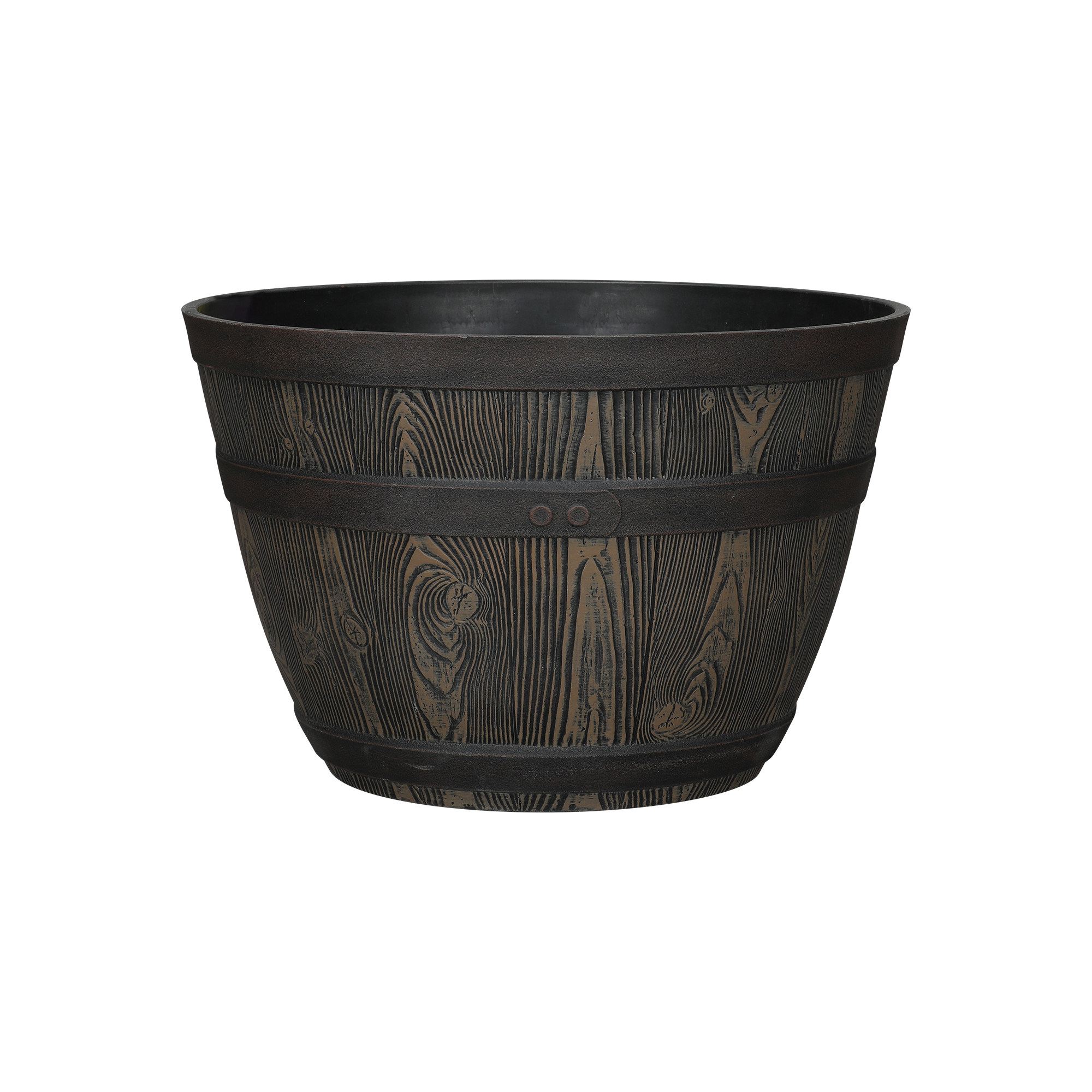 Better Homes & Gardens Whiskey Barrel Round Planter, Brown