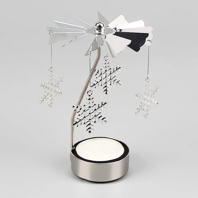 Gift Carousel Candle Tea Light Holder Rotary Candle Holder Spinning Candleholder Metal Windmill Candlestick for Home Decor