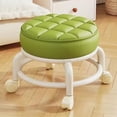 thumbnail image 2 of Green Swivel Wheel Stool Home Plastic Casters Low Stool Living Room Movable Seat For Shoe Changing Craft Work Pet Resting, 2 of 6