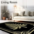 thumbnail image 2 of ODIKA 6'x9' Machine Washable Non-Slip Area Rug, Elegant Spruce Adornment Heartwarming Hospitality Symbol High Traffic Rug, Black, 628793, 2 of 7