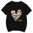 thumbnail image 3 of Yiyuu Toddler Girls Leopard Heart Print T-Shirt Casual Short Sleeve T Shirt, Sizes 3-13, 3 of 3