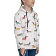 thumbnail image 3 of Haiem Dachshund Dog Puppy Pattern Boys Hoodie, Youth Pullover Hooded Sweatshirt, Kangaroo Pocket Hoodie for Kids Girls -Medium, 3 of 6