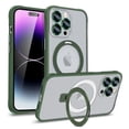 thumbnail image 2 of Phone Case for Apple iPhone 15 Plus (6.7") Invisible Stand Circle Ring Kickstand Clear Hybrid TPU Shockproof [Compatible with MagSafe] Cover [Green], 2 of 8