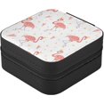 thumbnail image 3 of Coolnut Pink Flamingos Travel Jewelry Case for Women Girls,PU Leather Mini Jewelry Organizer Jewelry Holder, Portable Travel Jewelry Box for Earrings, Rings, Bracelets and Necklaces Women Gifts, 3 of 7