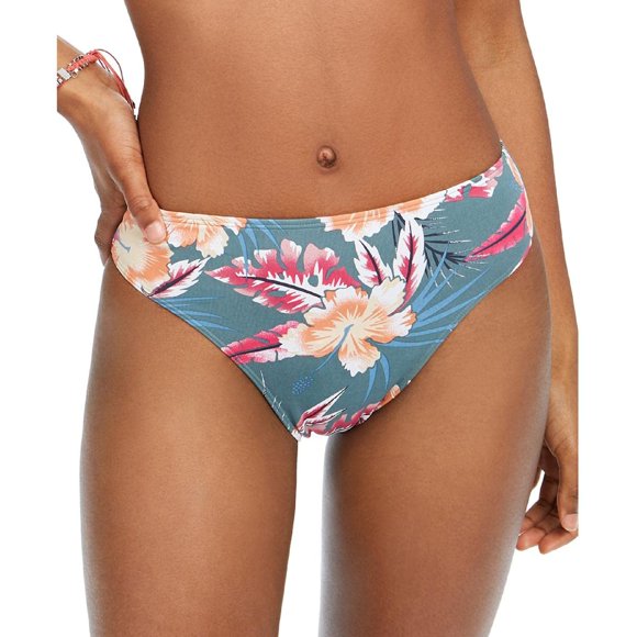 Roxy Junior's Printed Beach Classics High Leg Waisted Bikini Bottom, North Atlantic Heritage Haw Sample, L
