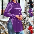 thumbnail image 4 of Sexlip Womens Patent Leather Zip Up Jacket Long Sleeve Design Waterproof Fabric Relaxed Silhouette for Night Out Looks Purple XL, 4 of 8