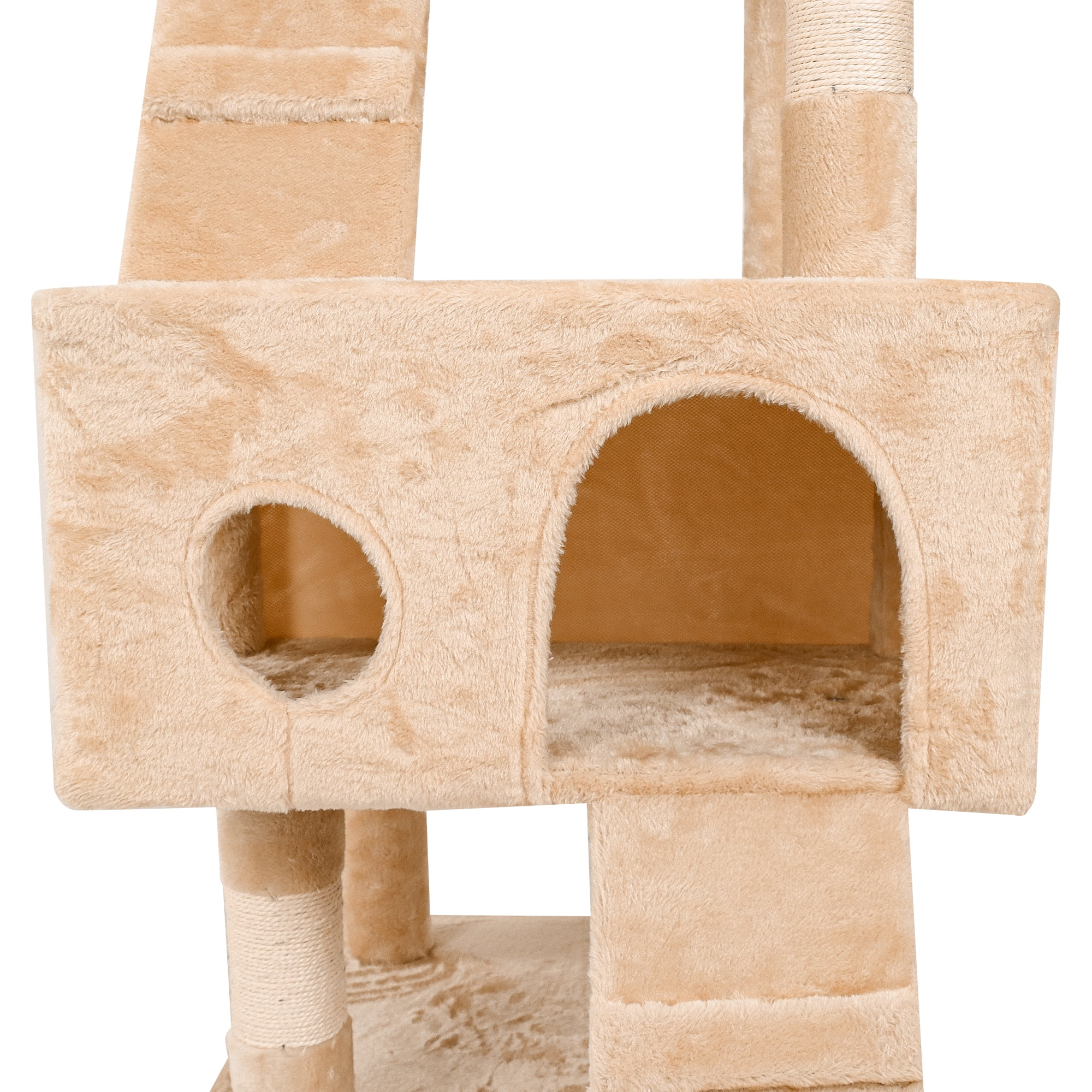 Pefilos 63" Cat Tree Tower for Indoor Cats, Multiple Cat Condo with Top Perch, Anti-Dumping, Climbing Ladder Cat Tree House, Beige Pefilos 63" Cat Tree Tower for Indoor Cats, Multiple Cat Condo with Top Perch, Anti-Dumping, Climbing Ladder Cat Tree House, Beige