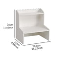 thumbnail image 2 of Estante de almacenamiento, librería de doble capa, suministros de escritorio, decoración del hogar, soporte de mesa, estante de exhibición, estantería,Blanco,28,5x22x30cm, 2 of 2